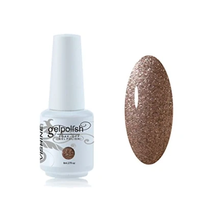 Image of Vishine 8ml Gelpolish Gel Nail Polish Lacquer Shiny Color Soak Off UV LED Manicure Gold #1591