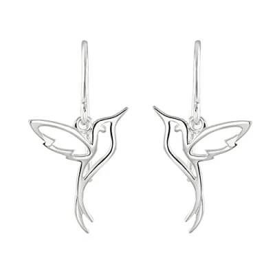 Image of Dew Sterling Silver Hummingbird Drop Earrings