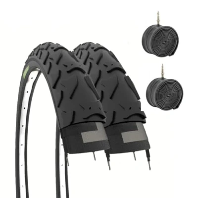 Image of ECOVELO 2 x Tyres 16 1.95 (50 305) + Inch Pocket Tyre Chambers for MTB Bicycle Mountain Bike Children BMX