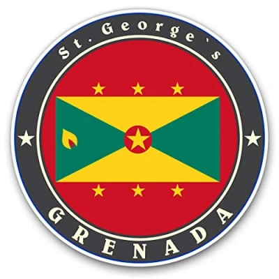 Image of 2 x Heart Stickers 10 cm Grenada St George&#039;s Flag Travel Fun Decals for Laptops,Tablets,Luggage,Scrap Booking,Fridges #5041