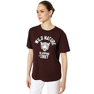 Image of Trendyol FeMan Regular fit Basic Crew Neck Knit T Shirt Brown