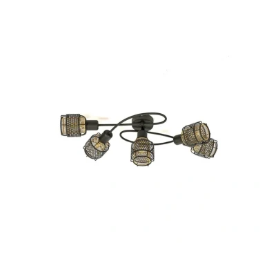 Image of Lindby Eudoria ceiling lamp 5 bulb black/gold