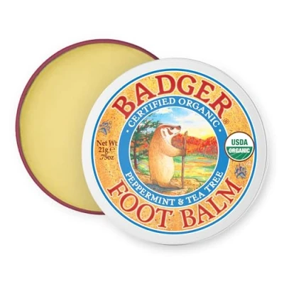 Image of BADGER Foot Balm, Natural &amp; Organic care, For Moisturising, Reviving hard working Feet 21g