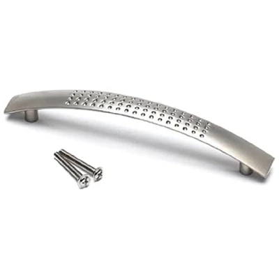 Image of Merriway® BH01066 Dimpled D Style Matt Nickel Handle, 128 mm