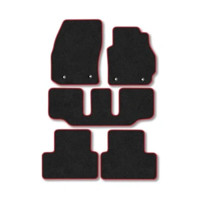 Image of Car Mats Compatible with Mazda 5 (2011 2018) Tailored Fit Red Carpet Floor Set Accessory Custom 4 Pieces Anti Slip Backing &amp; Binding Trim Edge