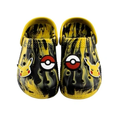 Image of Pokémon Boys Shoes, Pikachu Clogs, Summer Kids Yellow Size 10