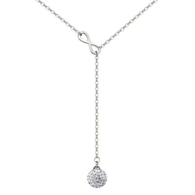 Image of Philip Jones Silver Plated Infinity Necklace Created with Zircondia® Crystals
