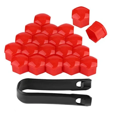 Image of Wheel centre caps//Gorgeri 20pcs 19mm Car nut Caps Auto Hub Screw Cover Bolt Rims Exterior Protection Caps(RED) :red truck covers 33mm