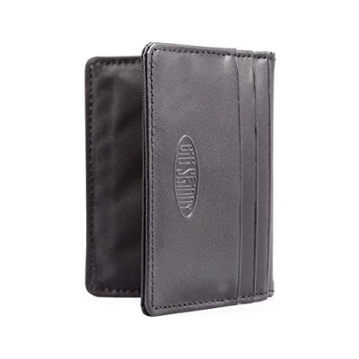 Image of Big Skinny New Yorker Leather ID Slim Wallet, Holds Up to 24 Cards, Black