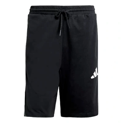 Image of adidas Men&#039;s Essentials Three Stripes Single Jersey Short 10IN, Black/White, XL