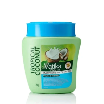 Image of Vatika Naturals Multivitamin Tropical Coconut Hair Mask 500g For Volume &amp; Thickness Enriched With The goodness Of Coconut, Castor Henna Blended Vital Multivitamins