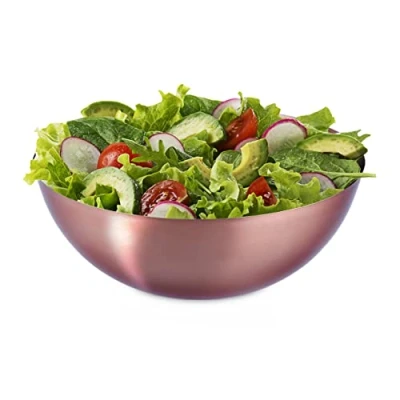 Image of Relaxdays Serving Bowl, 100% stainless steel, Copper, 23.5 cm