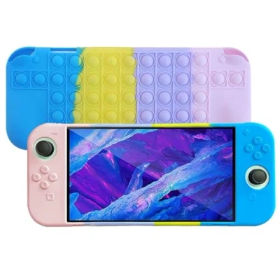 Image of SDTEK Case Compatible with Nintendo Switch OLED, Bubble Fidget Pop Soft Silicone Phone Cover (Rainbow)