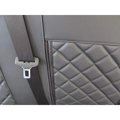 Image of Designed to fit PEUGEOT BOXER,CITROEN JUMPER/RELAY,FIAT DUCATO 2002 2006 RHD BLACK ECO LEATHER Seat Covers 2 +1 (1 single 1 double)