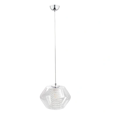 Image of Rodes Dome Pendant Ceiling Light Crystal, 30cm, 1x E27