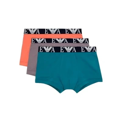 Image of Emporio Armani Trunk 3 PACK Pants, Men&#039;s, Size: Large, Shark/harbor blue/langoustino