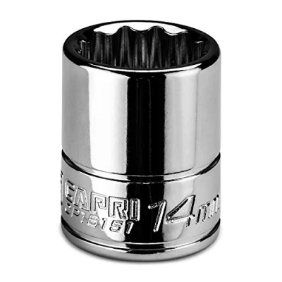 Image of Capri Tools 14 mm Shallow Socket, 1/4 in. Drive, 12 Point, Metric