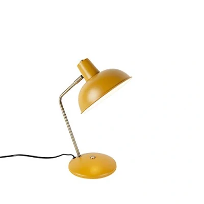 Image of Qazqa Retro Table lamp I Light Yellow with Bronze Milou Modern Suitable for LED E14 1 Steel Living Room Bedroom