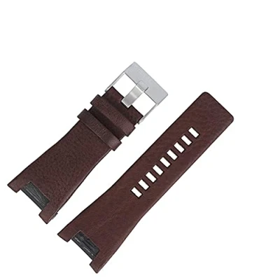 Image of Diesel Men&#039;s DZ 1273 Brown Leather 32 mm with Accessories Spare bracelet watch clasp silver 37855