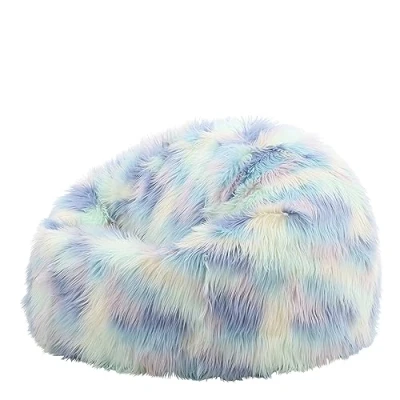 Image of icon Unicorn Bean Bag Chair, Luxury Faux Fur, Large, Lightweight, Indoor Use, Round, Soft, Includes Filling, Fits Young Adults and Home Decor Enthusiasts
