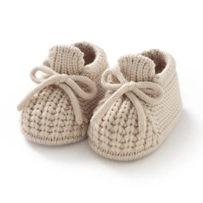Image of DovFanny Baby Booties Newborn First Shoes Cozy Warm Knit Soft for Toddler Infant Boy Girl