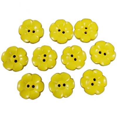 Image of Large Daisy Flower Feature Button 22mm Pack of 10 (Yellow)