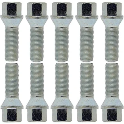Image of 10 Wheel Bolts Taper Collar Silver M12 x 1.5 30 mm