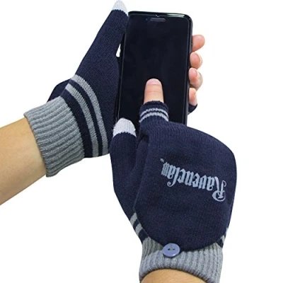 Image of Cinereplicas Harry Potter Mitten Gloves Magic Touchscreen Officially licensed Ravenclaw Blue &amp; Grey