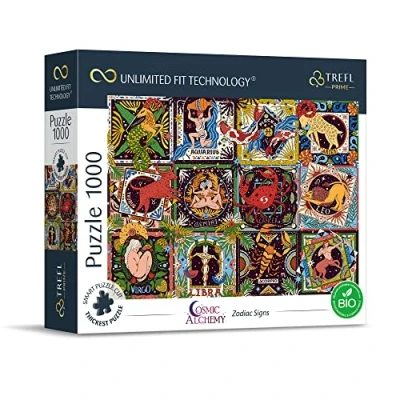 Image of Trefl 10752 1000 Elements Cardboard, Organic, Astrology, Creative Entertainment, Adults and Children from 12 Years High Element, UFT Cosmic Alchemy Puzzle: Zodiac Signs
