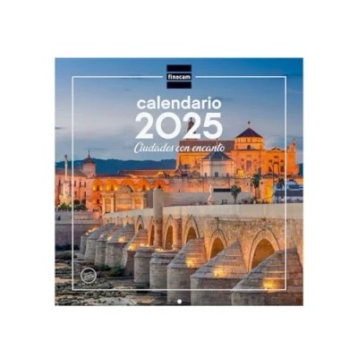 Image of Finocam Calendar Wall Pictures 30x30 to Write 2025 Month View January December (12 months) Cities Spanish