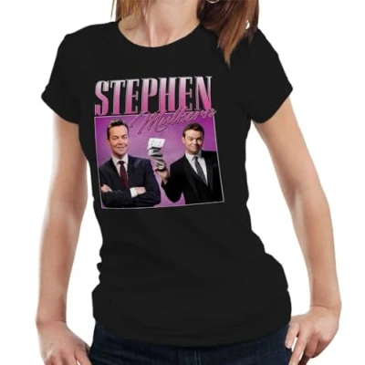 Image of Stephen Mulhern Appreciation Fitted Ladies Tshirt Homage Throwback Stag Hen Do BlackM