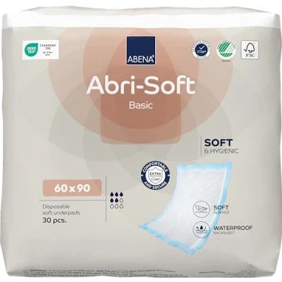 Image of ABENA Abri Soft Basic Disposable Underpad 60 x 90 cm 1700 ml Pack of 30