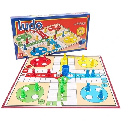 Image of Toyland® 20 Piece Ludo Game With Foldable Board &amp; Storage Box Traditional Family Games Ages 3+