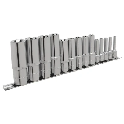Image of Sealey Premier TRX Star* Socket Set 14pc Deep 1/4&quot;, 3/8&quot; &amp; 1/2&quot;Sq Drive E4 E24