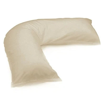 Image of EGYPTO Orthopaedic V Shaped Pillow Nursing Pregnancy Back Support Cases (Beige)