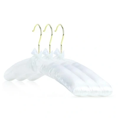 Image of Hangerworld 10 White Satin 43cm Padded Cushioned Coat Garment Dress Clothes lingerie Bridal hangers.