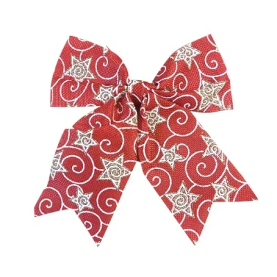 Image of AEX Christmas Tree Bows Large Red for Decorations Glitter Decorative Bow Ornaments Home Party (25x30 cm Red)