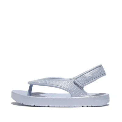 Image of Fitflop Boy&#039;s Unisex iQUSHION Kids Toddler Shimmer Ergonomic FLIP Flops, Skywash Blue, 8 UK Child