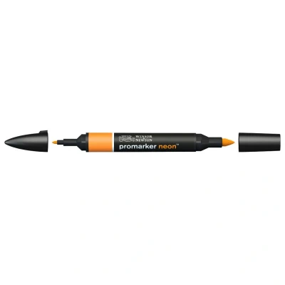 Image of Winsor &amp; Newton, Promarker Neon, 2 Tip: Fine and Wide, Radiant Orange