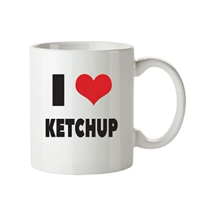 Image of I Love Ketchup Mug Personalised Adult Office