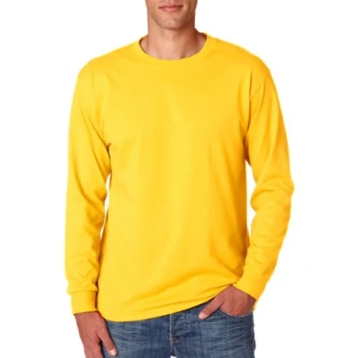 Image of Jerzees 5.6 oz., 50/50 Heavyweight Blend Long Sleeve T Shirt ISLAND YELLOW 3XL (US)