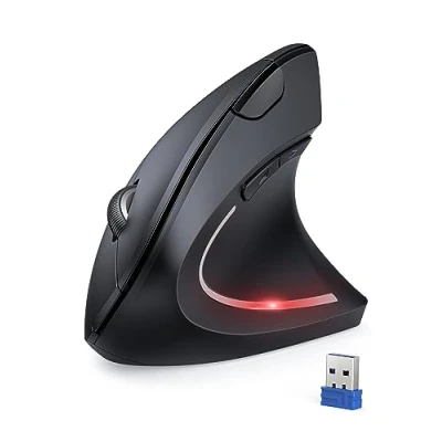 Image of TECKNET Ergonomic Mouse, 4800DPI Wireless Vertical Mouse 6 Button Silent with 5 Adjustable Levels DPI, USB Receiver, 2.4G Cordless Computer Optical for Laptop, PC, Mac