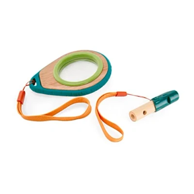 Image of Magnifying Glass, Sustainable Bamboo And Plant Plastic Detective Playset, Hape Nature Set, Exploration Toys for Outdoor Games. 3 years +