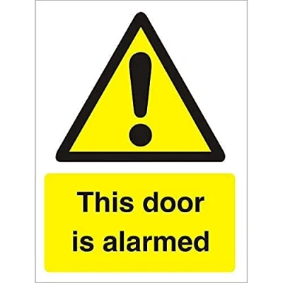 Image of Seco Warning This Door is Alarmed Sign, 200mm x 300mm 1mm Semi Rigid Plastic