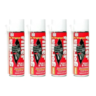 Image of YSAMAX Gorilla Filler Weatherproof Expanding Foam Filler, Securely Seals &amp; Fills, Squeezes Into Gaps, Suitable for Filling, Sealing Gaps Cavities, Keeps Dust and Pests Aways, 500ML (4 PCS)