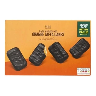 Image of M&amp;S Dark Chocolate Orange Lemon &amp; Lime Jaffa Cakes Twin Pack 250g (2 Pack, Cakes)