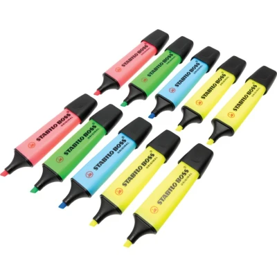 Image of Stabilo Boss Highlighter Pen Chisel Tip Assorted [Pack 10] 70/10 1