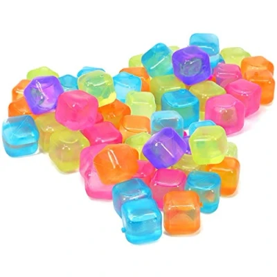 Image of Invero 60x Pack of Reusable Fast Freeze Water Filled Ice Cubes Ideal for Summer BBQ’s, Garden Parties or General Use