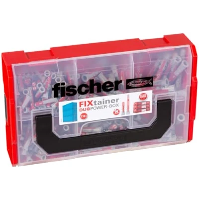 Image of fischer 541105 FIXtainer Die Tiefenbiss Box, Universaldübel, Dübelset, 210 Teile NV, Duopower Dowel Short/Long, Set of Pieces
