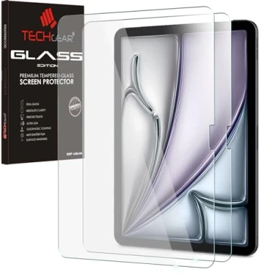Image of TECHGEAR iPad Air 11 Inch 2024 (2 Pack) Tempered Glass Screen Protectors [9H Toughness] [HD Clarity] [Scratch Resistant] [No Bubble] Made For Apple 11&quot; (M2) 6th Gen